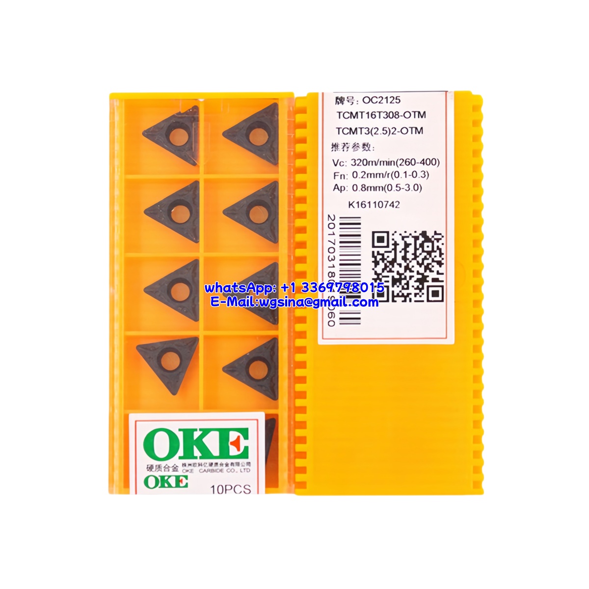 CNC TCMT16T308-OTM OC2125 Carbide Insert - Triangle | Steel, Stainless Steel (10 PCS)