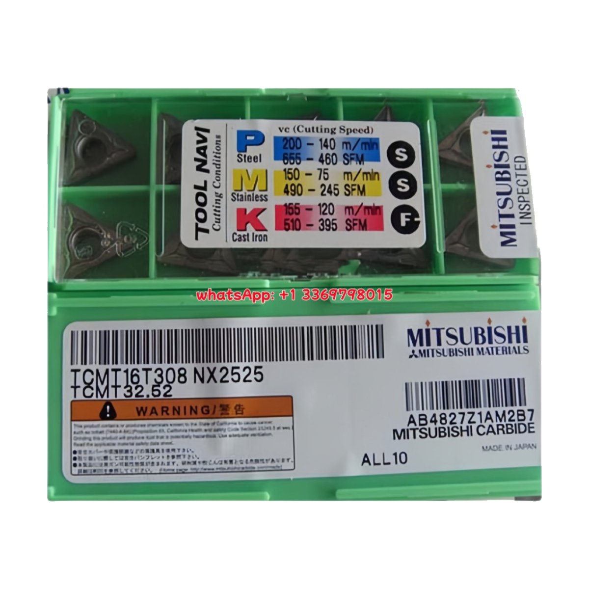 Original Mitsubishi TCMT16T308 NX2525 Carbide Insert - Triangle | Steel (10 PCS)