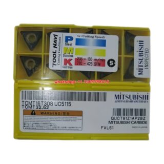 Original Mitsubishi TCMT16T308 UC5115 Carbide Insert - Triangle | Steel (10 PCS)