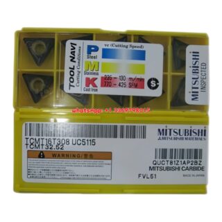 Original Mitsubishi TCMT16T308 UC5115 Carbide Insert - Triangle | Steel, Stainless Steel (10 PCS)