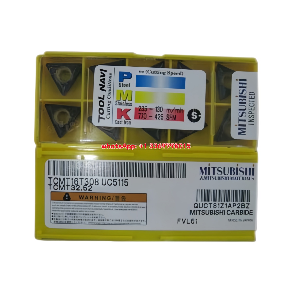 Mitsubishi TCMT16T308 UC5115 Carbide Insert - Triangle | Steel (10 PCS)