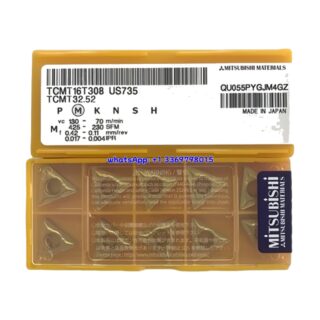 Original Mitsubishi TCMT16T308 US735 Carbide Insert - Triangle | Steel (10 PCS)