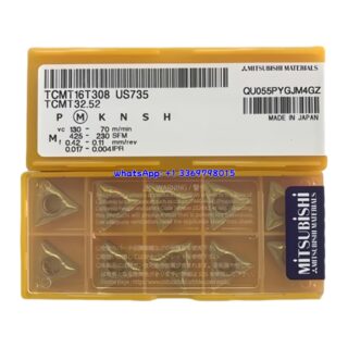 Original Mitsubishi TCMT16T308 US735 Carbide Insert - Triangle | Steel, Stainless Steel (10 PCS)