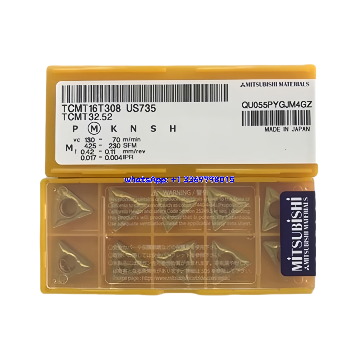 Mitsubishi TCMT16T308 US735 Carbide Insert - Triangle | Steel (10 PCS)