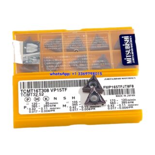Original Mitsubishi TCMT16T308 VP15TF Carbide Insert - Triangle | Steel, Stainless Steel (10 PCS)