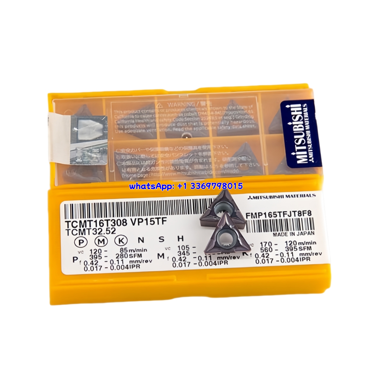 Mitsubishi TCMT16T308 VP15TF Carbide Insert - Triangle | Steel, Stainless Steel (10 PCS)