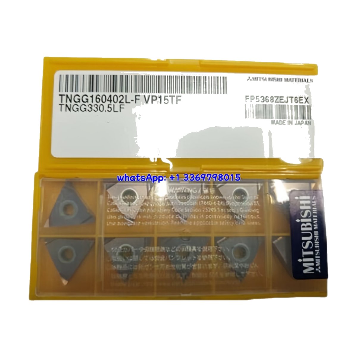 Original Mitsubishi TNGG160402L-F VP15TF Carbide Insert - Triangle | Steel, Stainless Steel (10 PCS)