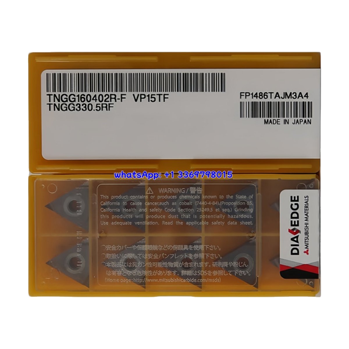 Original Mitsubishi TNGG160402R-F VP15TF Carbide Insert - Triangle | Steel, Stainless Steel (10 PCS)