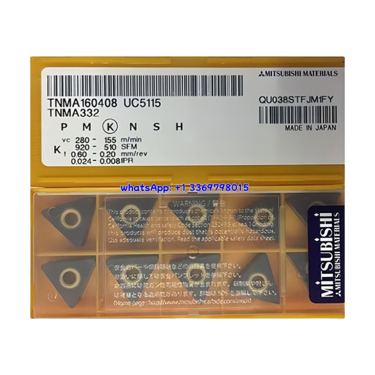 Original Mitsubishi TNMA160408 UC5115 Carbide Insert - Triangle | Steel (10 PCS)