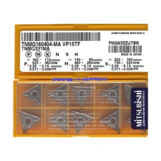 Original Mitsubishi TNMG160404-MA VP15TF Carbide Insert - Triangle | Steel, Stainless Steel (10 PCS)