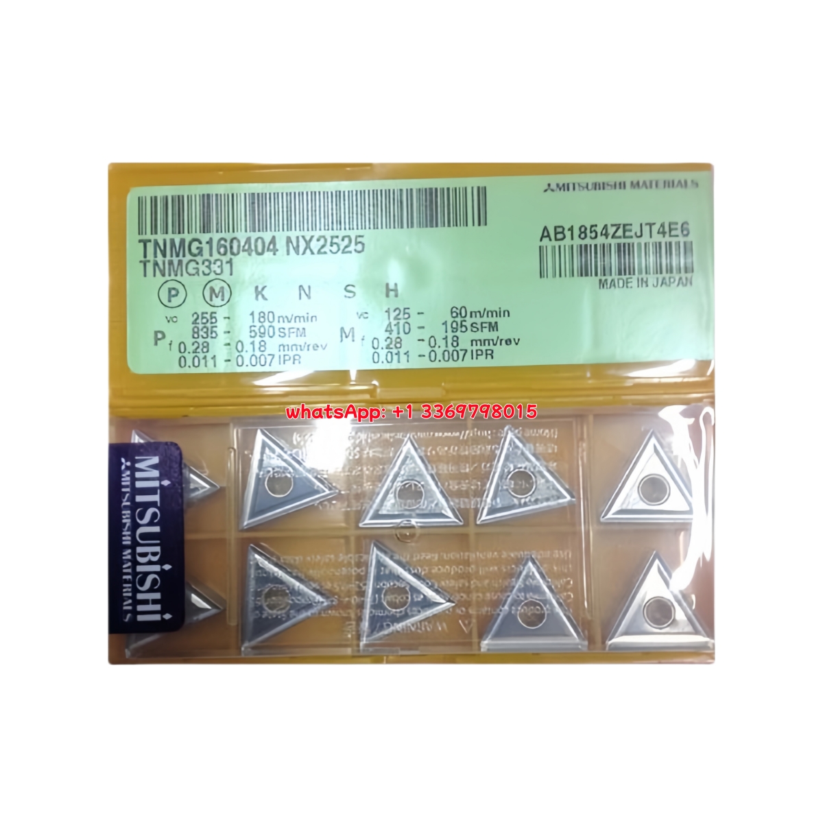 Mitsubishi TNMG160404 NX2525 Carbide Insert - Triangle | Steel, Stainless Steel (10 PCS)
