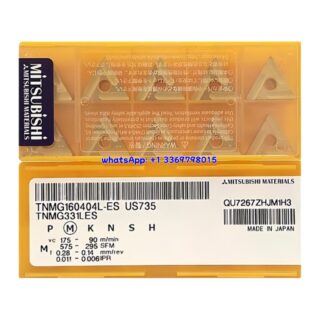 Original Mitsubishi TNMG160404L-ES US735 Carbide Insert - Triangle | Steel, Stainless Steel (10 PCS)