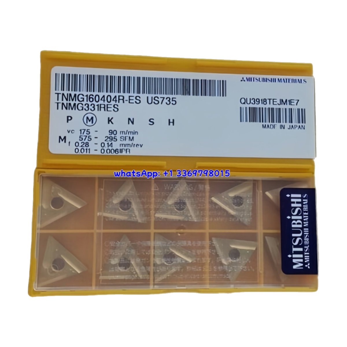 Original Mitsubishi TNMG160404R-ES US735 Carbide Insert - Triangle | Steel (10 PCS)