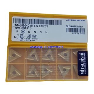 Original Mitsubishi TNMG160404R-ES US735 Carbide Insert - Triangle | Steel, Stainless Steel (10 PCS)