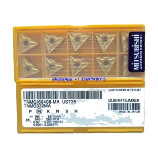 Original Mitsubishi TNMG160408-MA US735 Carbide Insert – Triangle | Steel (10 PCS)