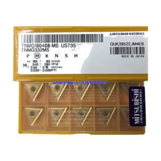 Original Mitsubishi TNMG160408-MS US735 Carbide Insert - Triangle | Steel (10 PCS)