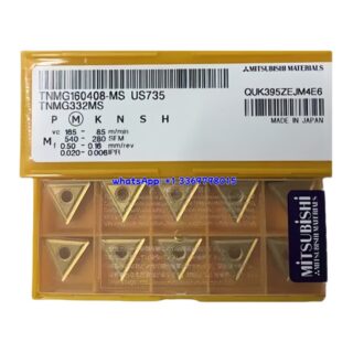 Original Mitsubishi TNMG160408-MS US735 Carbide Insert - Triangle | Steel, Stainless Steel (10 PCS)
