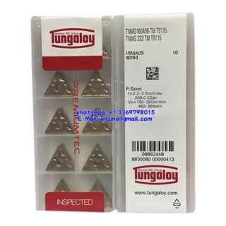 Original Tungaloy TNMG160408-TM T9115 Carbide Insert - Triangle | Steel (10 PCS)