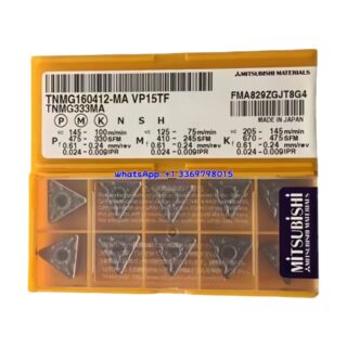 Original Mitsubishi TNMG160412-MA VP15TF Carbide Insert - Triangle | Steel, Stainless Steel (10 PCS)