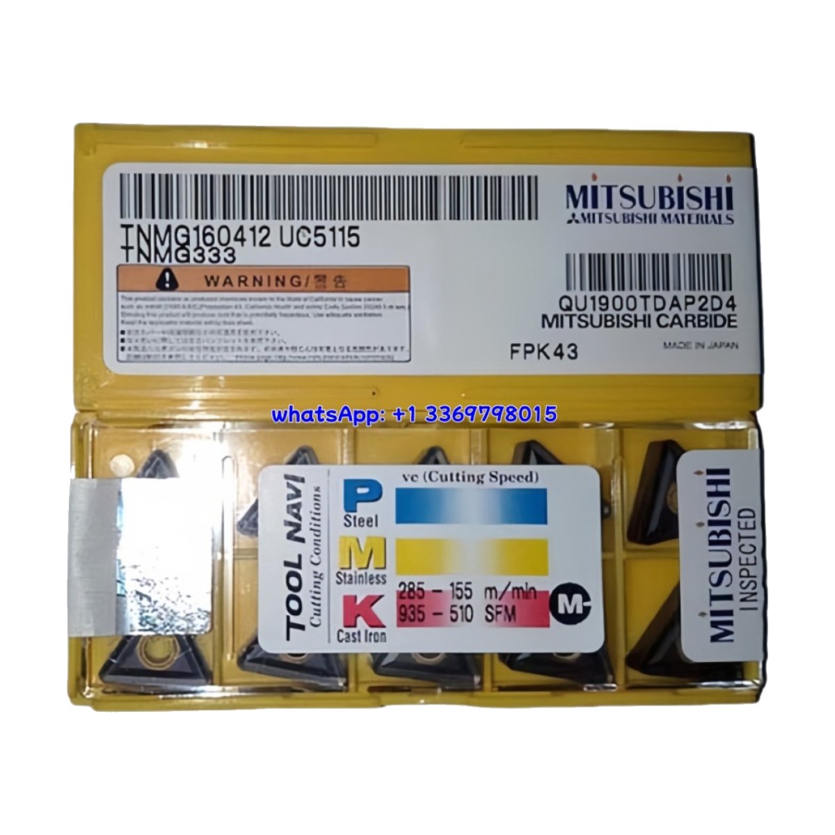 Original Mitsubishi TNMG160412 UC5115 Carbide Insert - Triangle | Steel (10 PCS)