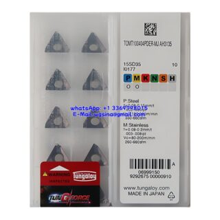 Original Tungaloy TOMT100404PDER-MJ AH3135 Carbide Insert - Triangle | Steel, Stainless Steel (10 PCS)