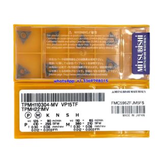 Original Mitsubishi TPMH110304-MV VP15TF Carbide Insert - Triangle | Steel, Stainless Steel (10 PCS)