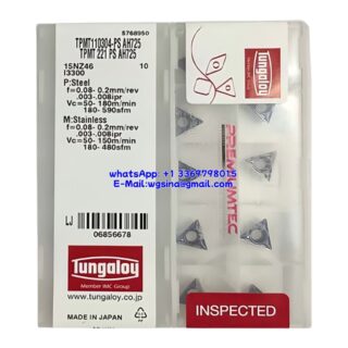 Original Tungaloy TPMT110304-PS AH725 Carbide Insert - Triangle | Stainless Steel & More (10 PCS)