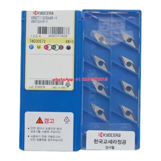 Original Kyocera VBGT160402R-Y Carbide Turning Insert - Diamond 35° (10 PCS) KW10 VBGT160402R-Y KW10