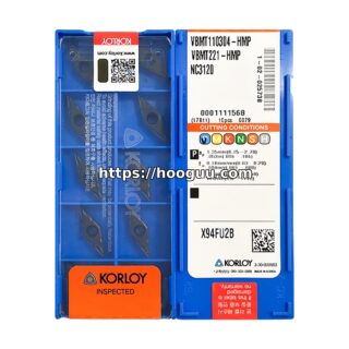 Original Korloy VBMT110304-HMP NC3120 Carbide Turning Insert - Diamond 35° | Steel