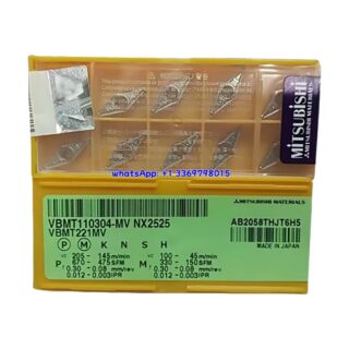 Original Mitsubishi VBMT110304-MV NX2525 Carbide Insert - Diamond 35° | Steel (10 PCS)