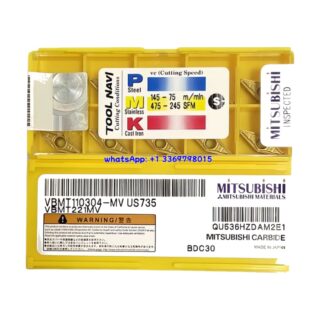 Original Mitsubishi VBMT110304-MV US735 Carbide Insert - Diamond 35° | Steel (10 PCS)