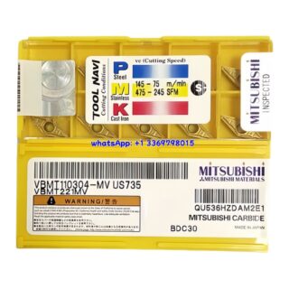 Original Mitsubishi VBMT110304-MV US735 Carbide Insert - Diamond 35° | Steel & More (10 PCS)