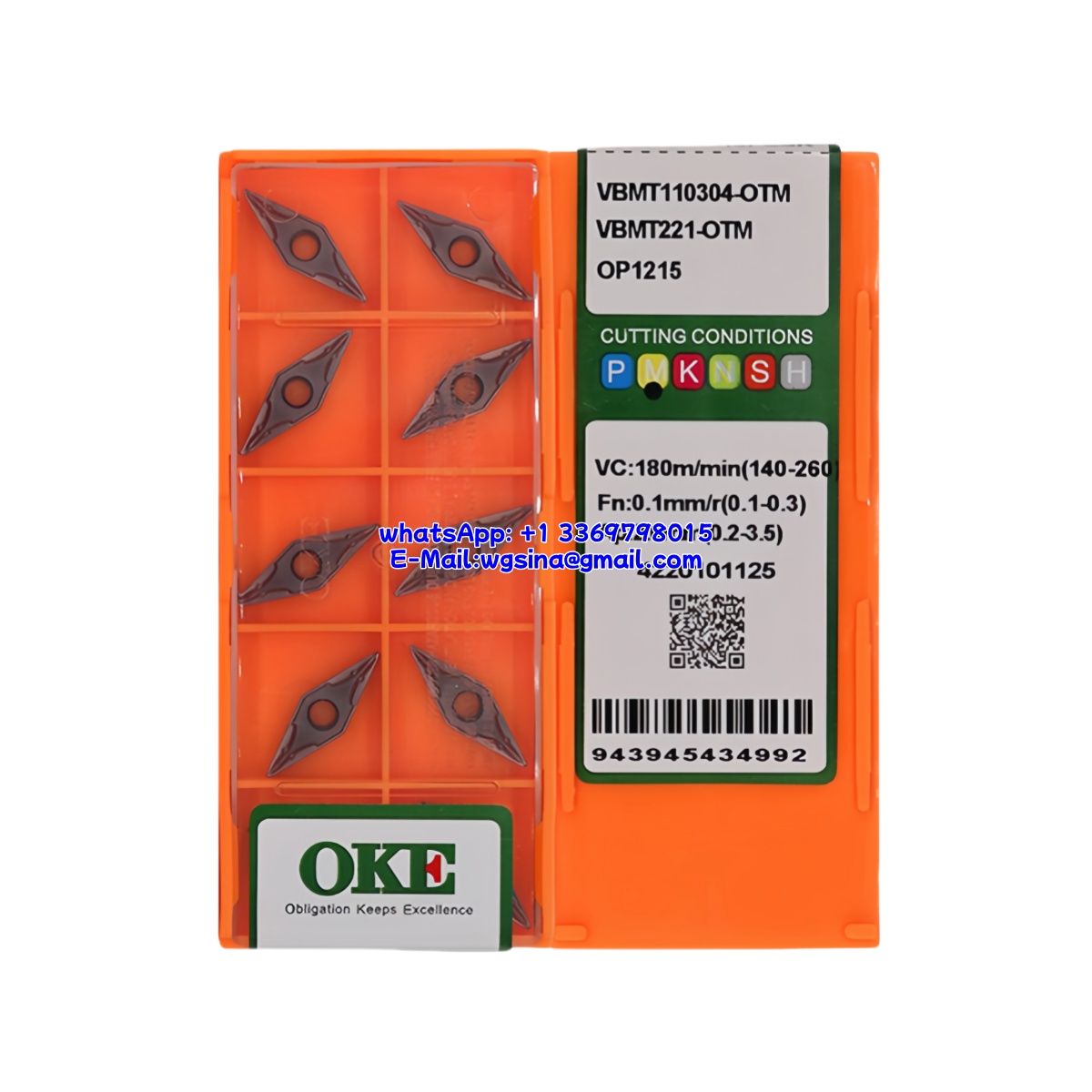 CNC VBMT110304-OTM OP1215 Carbide Insert - Diamond 35° | Steel & More (10 PCS)