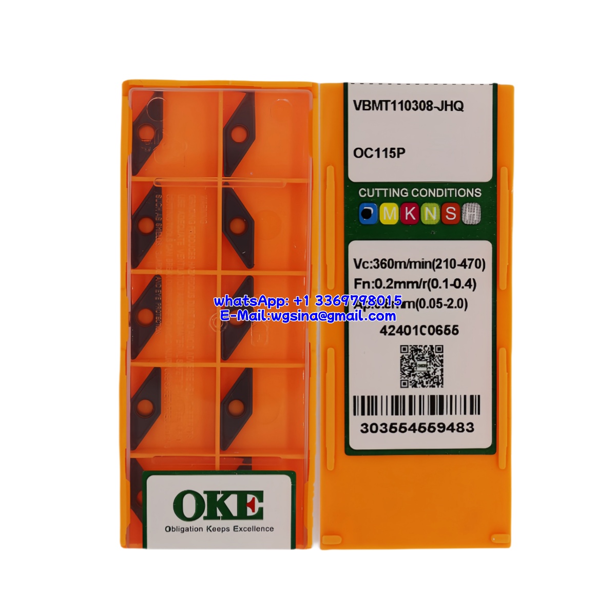 CNC VBMT110308-JHQ OC115P Carbide Insert - Diamond 35° | Steel (10 PCS)