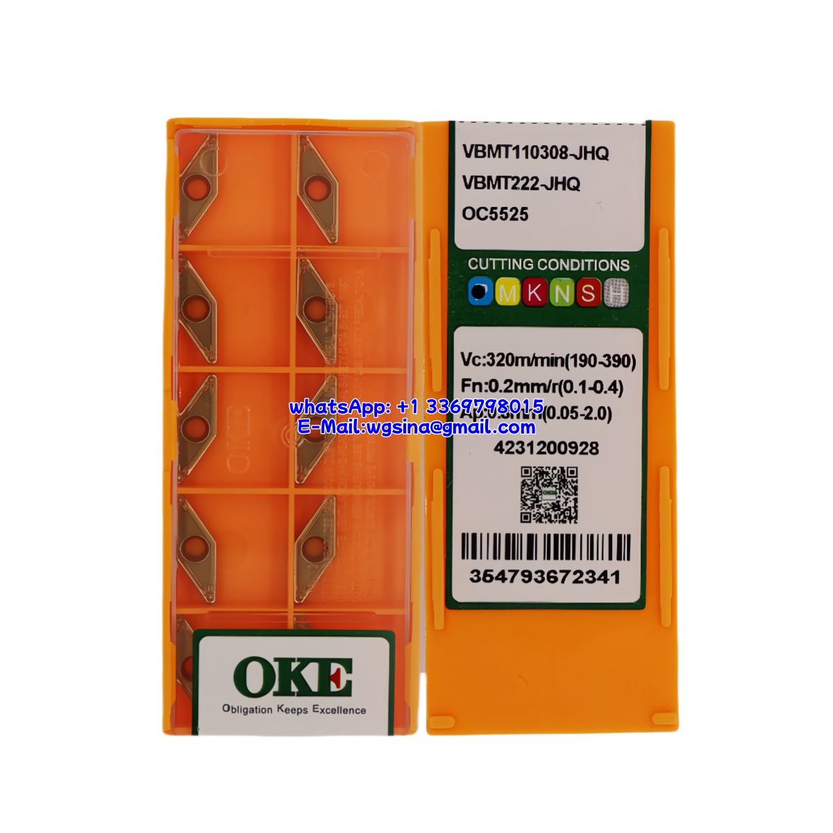 CNC VBMT110308-JHQ OC5525 Carbide Insert - Diamond 35° | Steel (10 PCS)