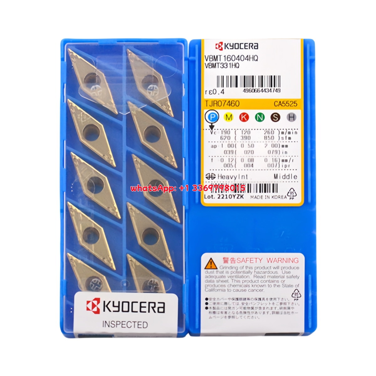 Kyocera VBMT160404-HQ CA5525 Carbide Insert - Diamond 35° | Steel, Stainless Steel (10 PCS)