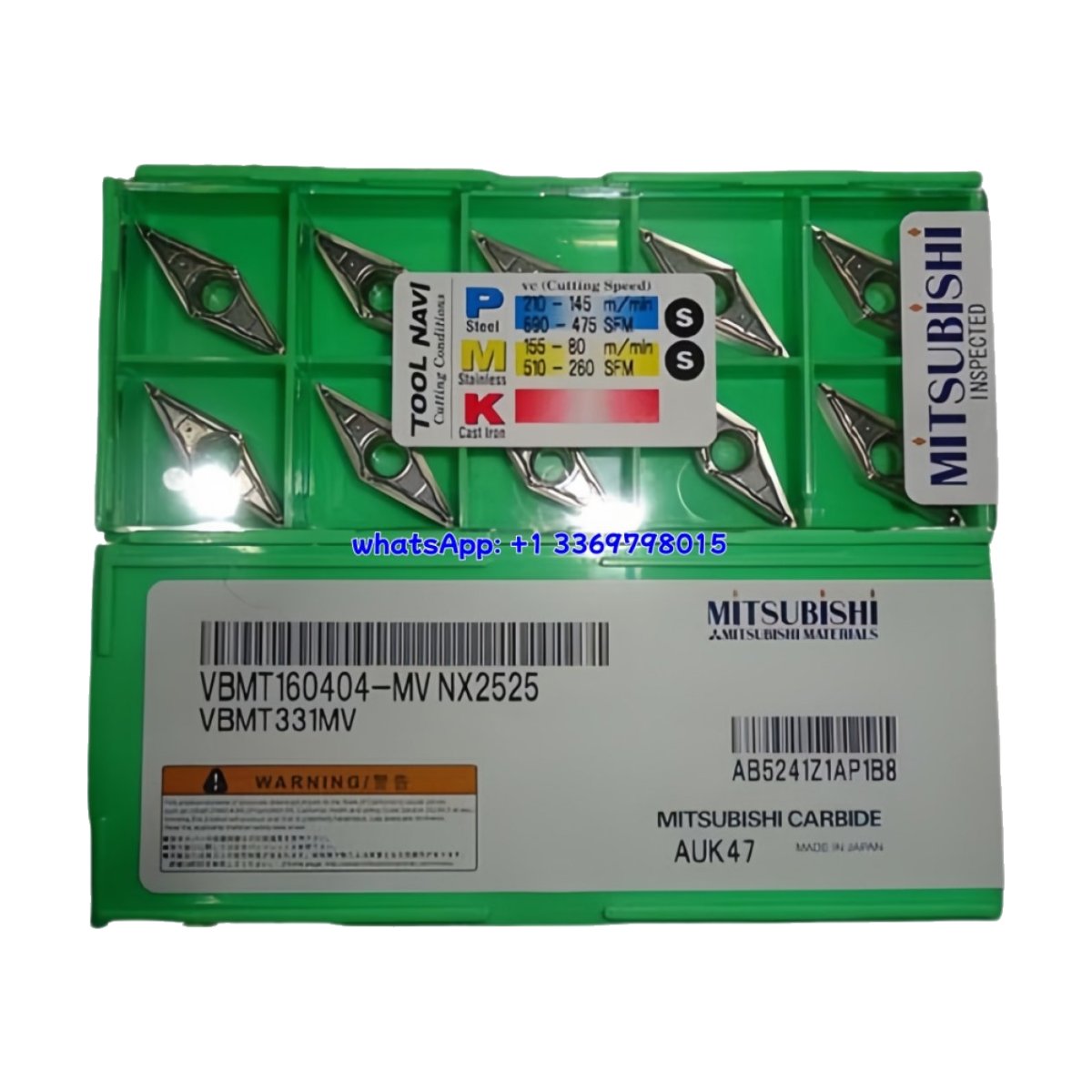 Original Mitsubishi VBMT160404-MV NX2525 Carbide Insert - Diamond 35° | Steel (10 PCS)