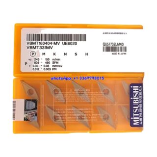 Original Mitsubishi VBMT160404-MV UE6020 Carbide Insert - Diamond 35° (10 PCS)