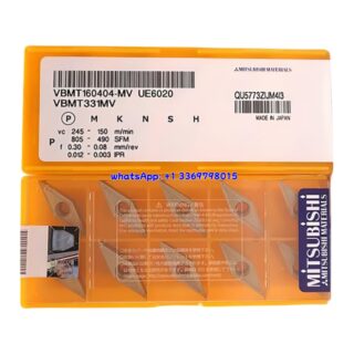 Original Mitsubishi VBMT160404-MV UE6020 Carbide Insert - Diamond 35° | Steel & More (10 PCS)