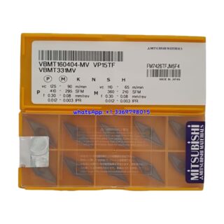 Original Mitsubishi VBMT160404-MV VP15TF Carbide Insert - Diamond 35° | Steel, Stainless Steel (10 PCS)
