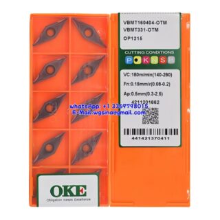 Original OKE VBMT160404-OTM OP1215 Carbide Insert - Diamond 35° (10 PCS)