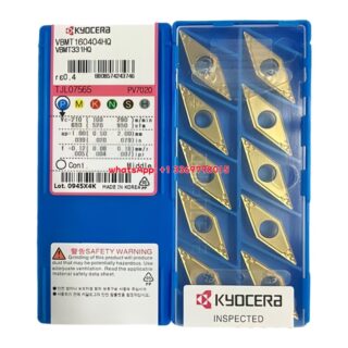 Original Kyocera VBMT160404-HQ PV7020 Carbide Turning Insert - Diamond 35° | Stainless Steel (10 PCS)