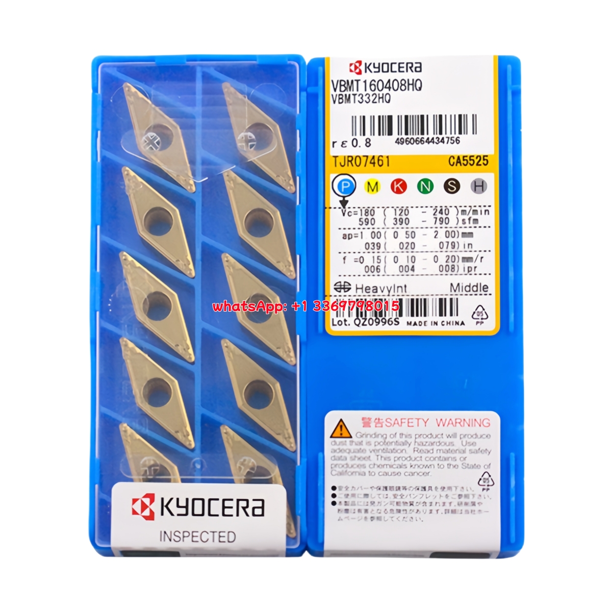 Kyocera VBMT160408-HQ CA5525 Carbide Insert - Diamond 35° | Steel, Stainless Steel (10 PCS)