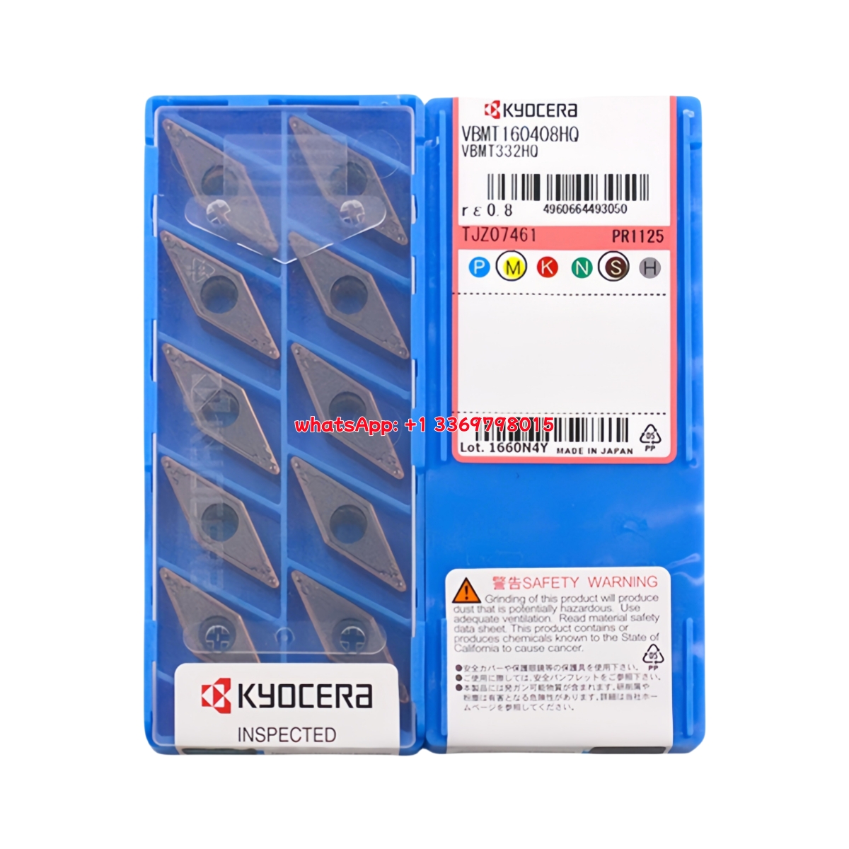 Kyocera VBMT160408-HQ PR1125 Carbide Insert - Diamond 35° | Steel, Stainless Steel (10 PCS)