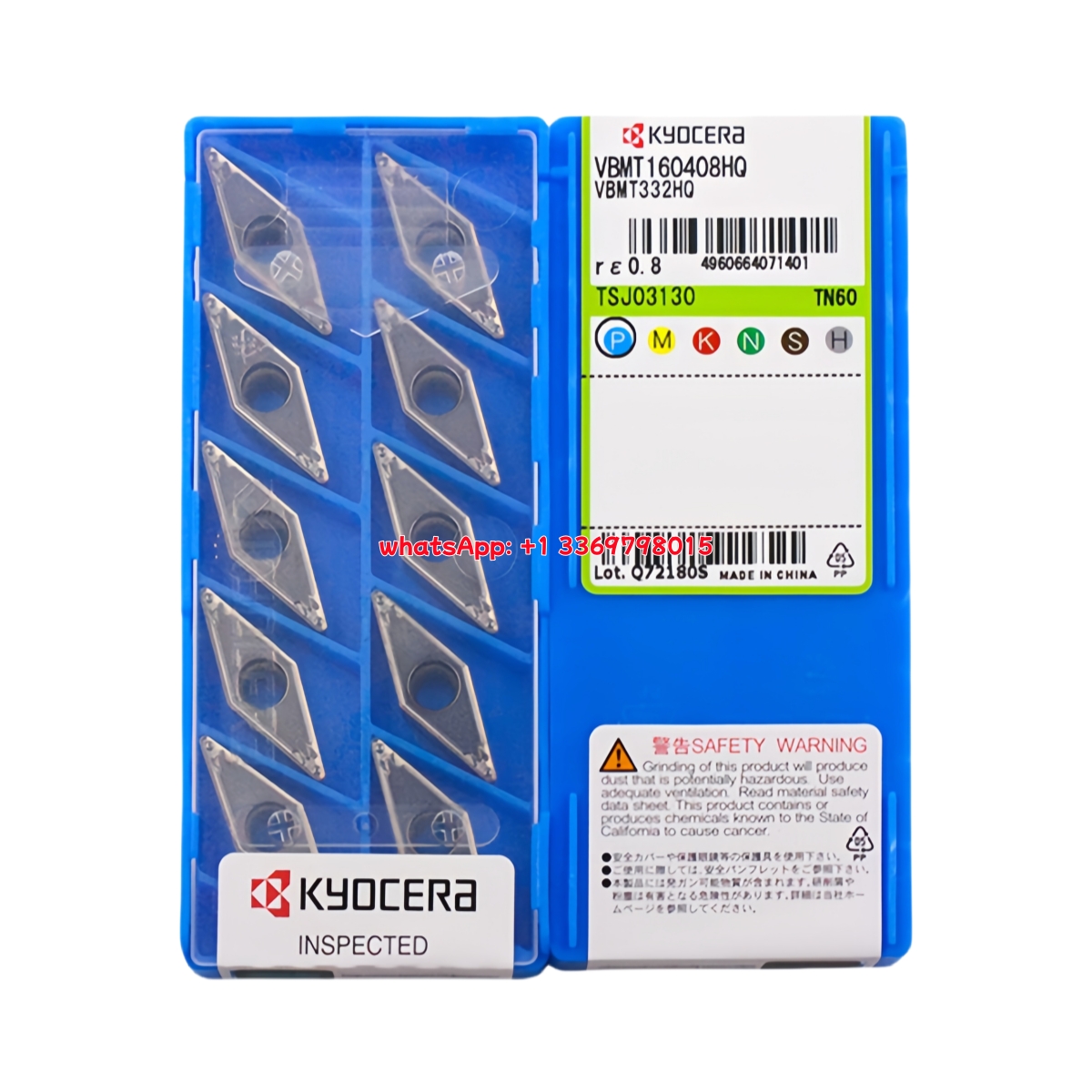 Kyocera VBMT160408-HQ Carbide Insert - Diamond 35° | Steel, Stainless Steel (10 PCS)