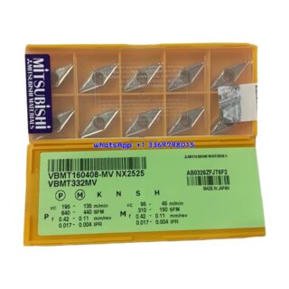 Original Mitsubishi VBMT160408-MV NX2525 Carbide Insert - Diamond 35° | Steel (10 PCS)