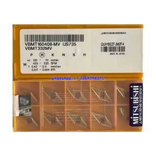 Original Mitsubishi VBMT160408-MV US735 Carbide Insert - Diamond 35° | Steel (10 PCS)