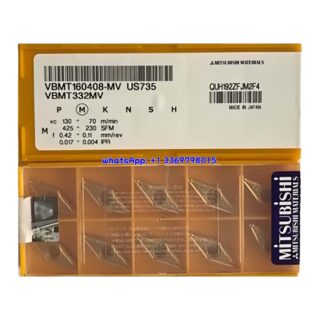 Original Mitsubishi VBMT160408-MV US735 Carbide Insert - Diamond 35° | Steel & More (10 PCS)