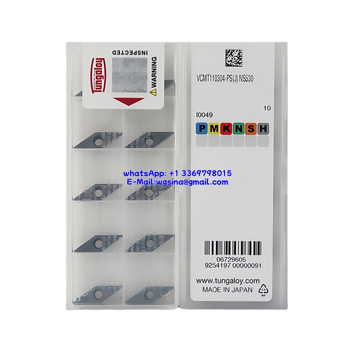 Tungaloy VCMT110304-PS NS530 Carbide Insert - Diamond 35° (10 PCS)
