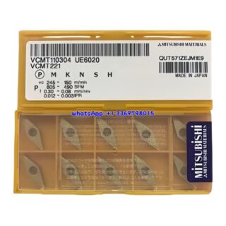 Original Mitsubishi VCMT110304 UE6020 Carbide Insert - Diamond 35° | Steel, Stainless Steel (10 PCS)